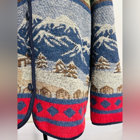 Vintage Sonoma Wool Blend Scenic Tapestry Jacket L - Picture 4 of 14